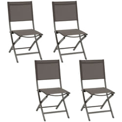Lot de 4 chaises pliantes en aluminium et texaline ESSENTIA