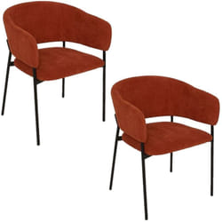Lot de 2 fauteuils à diner en velours SOLEA