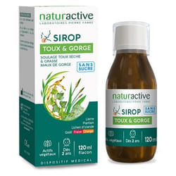 Naturactive Sirop Toux & Gorge Sans Sucre 120 ml