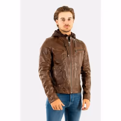 Blouson en cuir DAYTONA Bishop Dark Cognac - Homme - XL