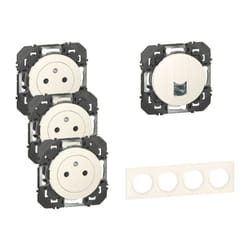 Legrand Pack Dooxie 3x2P plus T plus RJ45 plus Plaque 4P