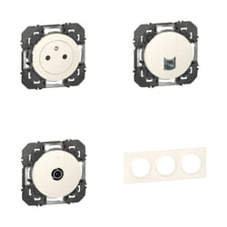 Legrand - Pack Dooxie RJ45 plus 2P plus t plus tv plus Plaque 3P