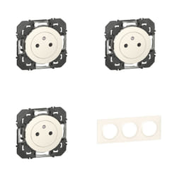Pack Dooxie 3x2P plus t plus Plaque 3P Blanc - Legrand