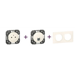 Legrand - Pack Dooxie RJ45 plus 2P plus t plus Plaque 2P