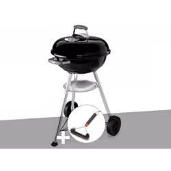 Barbecue charbon Weber Compact Kettle Ø 47 cm Pour un hotdog, un hamberger ou des grillades de viande ou de légumes, le barbe ...