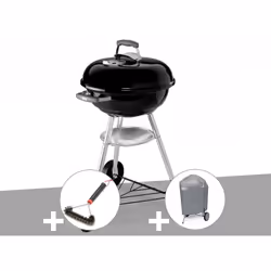 Barbecue charbon Weber Compact Kettle Ø 47 cm Pour un hotdog, un hamberger ou des grillades de viande ou de légumes, le barbe ...