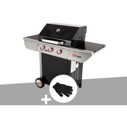 Somagic - Barbecue à gaz avec chariot 3 brûleurs Manhattan 300S + Gant de protection