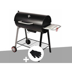 Barbecue à charbon sur chariot Michigan + Gant de protection Somagic