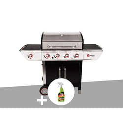 Barbecue à gaz avec chariot Manhattan 450GPI + plancha + Dégraissant pour barbecue