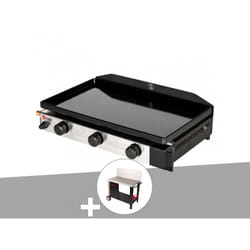 Plancha gaz à poser 3 brûleurs Solia 300 - Somagic + Chariot plancha en métal Salvia