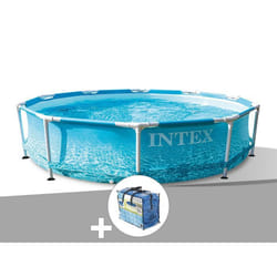 Kit piscine tubulaire Intex Metal Frame Ocean ronde 3,05 x 0,76 m + Bâche à bulles