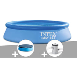 Intex - Kit piscine autoportée Easy Set 2,44 x 0,61 m + Bâche de protection + Épurateur à cartouche