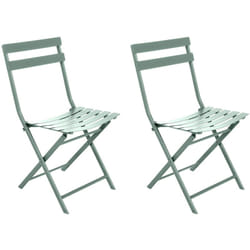 Lot de 2 Chaises de jardin métal pliante Greensboro Olive - Hespéride