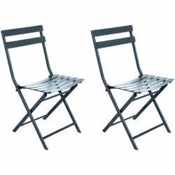 Lot de 2 Chaises de jardin métal pliante Greensboro Hesperide. Intemporelles, les chaises Greensboro de la marque Hespéride t ...