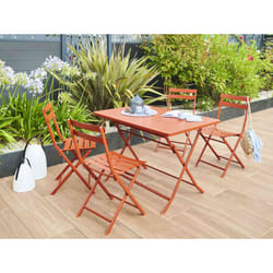 Hesperide - Table de jardin rectangle Greensboro 110 x 70 cm Ambre avec 4 chaises - Hespéride