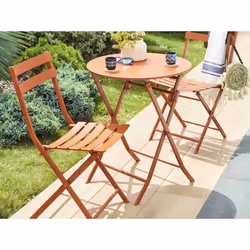 Salon de jardin Greensboro Hespéride rond 2 places Ce petit salon de jardin pour balcon et petit espace vous offrira un endro ...
