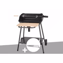 Le barbecue Bergamo de Somagic est un barbecue vertical horizontal en fonte pour charbon de bois muni d'un tournebroche. Il p ...