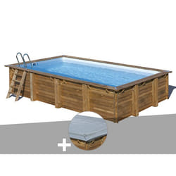 Kit piscine bois Gré Evora 6,20 x 4,20 x 1,33 m + Bâche hiver