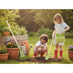 Pack Petit Jardinier - Ceinture Avec 3 Outils + Pelle Bois Et Métal + Râteau De Feuille- Esschert Design