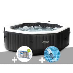 Kit spa gonflable Intex PureSpa Carbone octogonal Bulles et Jets 6 places + 12 filtres + Aspirateur