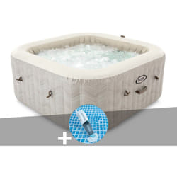Kit spa gonflable Intex PureSpa Chevron carré Bulles 6 places + Aspirateur