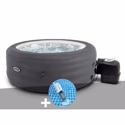 Kit spa gonflable Intex PureSpa Access rond Bulles 4 places + Aspirateur