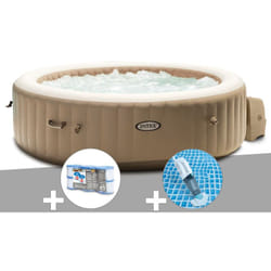 Kit spa gonflable Intex PureSpa Sahara rond Bulles 6 places + 6 filtres + Aspirateur