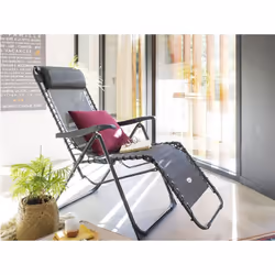 Chaise longue pour jardin, terrasse ou balcon. Très confortable, cette chaise longue de la marque Hespéride est ajustable dan ...