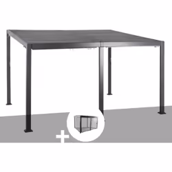 Apportez une touche moderne et fonctionnelle à votre jardin avec la tonnelle AVILA. Dotée d'un toit incliné et de lames orien ...