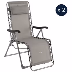 Chaise longue pour jardin, terrasse ou balcon. Très confortable, cette chaise longue de la marque Hespéride est ajustable dan ...