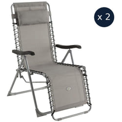 Hesperide - 2 Fauteuils de jardin relax silos Gris - Hespéride