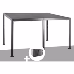Apportez une touche moderne et fonctionnelle à votre jardin avec la tonnelle AVILA. Dotée d'un toit incliné et de lames orien ...