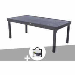 Table de jardin extensible Piazza de la marque Hespéride. Elle vous permet d'accueillir de 10 à 12 personnes. Entièrement en  ...