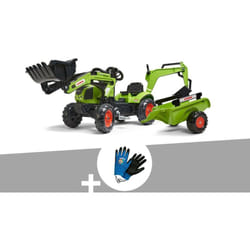 Tractopelle enfant Claas Arion 410 2 à 5 ans Falk + Gants