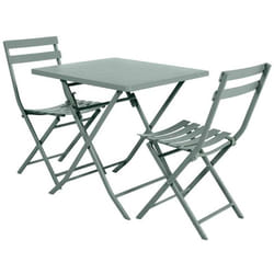 Hesperide - Salon de jardin carré en métal Greensboro 70 x 70 cm Olive avec 2 chaise - Hespéride