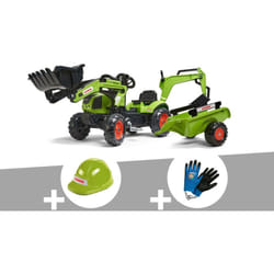 Tractopelle enfant Claas Arion 410 2 à 5 ans Falk + Casque + Gants
