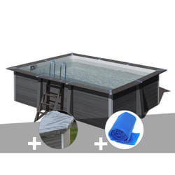 Kit piscine composite Gré Avant-Garde rectangulaire 4,66 x 3,26 x 1,24 m + Bâche de protection + Bâche à bulles