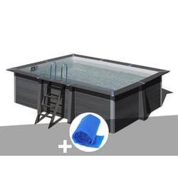 Kit piscine composite Gré Avant-Garde rectangulaire 4,66 x 3,26 x 1,24 m + Bâche à bulles