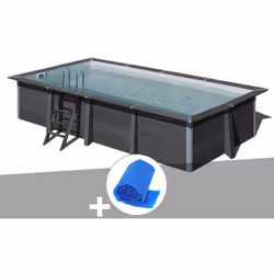 Kit piscine composite Gré Avant-Garde rectangulaire 6,06 x 3,26 x 1,24 m + Bâche à bulles