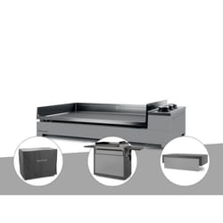 Plancha gaz Premium 75 acier avec couvercle, chariot et housse - Forge Adour