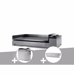 Plancha gaz Premium 75 inox avec chariot et couvercle - Forge Adour