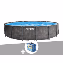 Kit piscine tubulaire Intex Baltik ronde 5,49 x 1,22 m + Bâche à bulles - TU