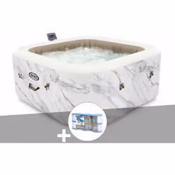 Kit spa gonflable Intex PureSpa Calacatta carré Bulles 4 places + 6 filtres