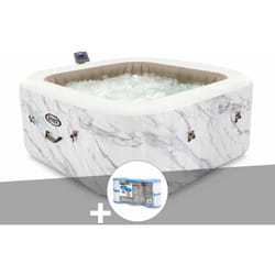 Kit spa gonflable Intex PureSpa Calacatta carré Bulles 4 places + 6 filtres