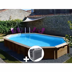 Kit piscine bois Gré Safran 2 620 x 395 x 136 m + Poolican