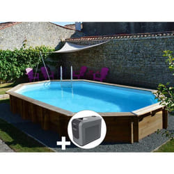 Kit piscine bois Gré Safran 2 620 x 395 x 136 m + Poolican