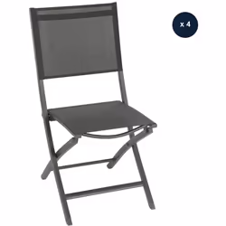 Lot de 4 chaises de jardin pliantes en aluminium Essentia Hespéride Composez facilement un ensemble de table et chaises avec  ...