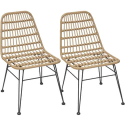 Lot de 2 chaises de jardin en résine tressée Lambada Sesame - Hespéride