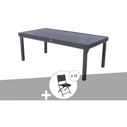 Table de jardin extensible Piazza de la marque Hespéride. Elle vous permet d'accueillir de 10 à 12 personnes. Entièrement en ...