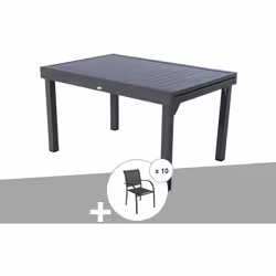 Table extensible de jardin Piazza Hespéride pour 8 à 10 personnes. Cette table extensible est parfaite pour s'adapter au nomb ...